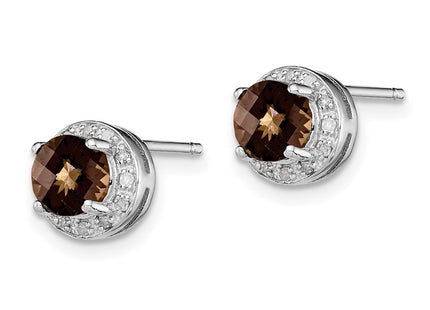 Sterling silver diamond earrings, alternate view
