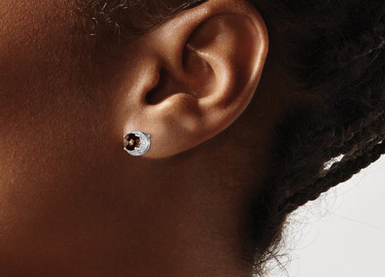 Sterling silver diamond earrings, another view