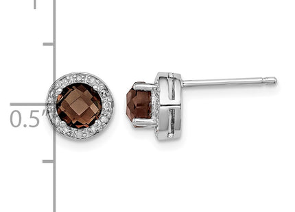 Sterling silver diamond earrings, further view