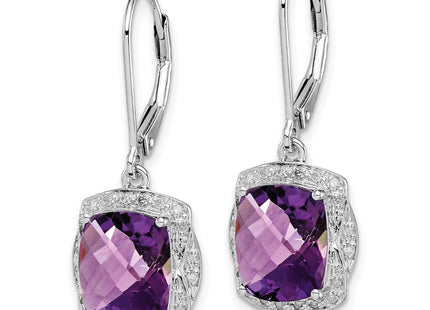 Sterling silver diamond earrings, alternate view