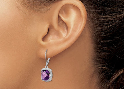 Sterling silver diamond earrings, another view