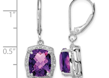 Sterling silver diamond earrings, further view