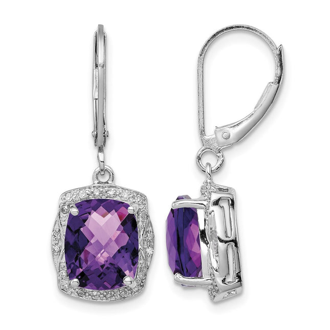 Sterling silver diamond earrings