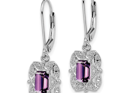 Sterling silver diamond earrings, alternate view