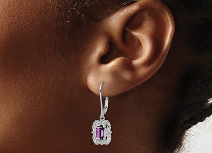 Sterling silver diamond earrings, another view