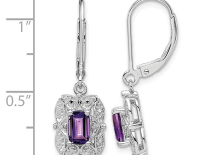 Sterling silver diamond earrings, further view