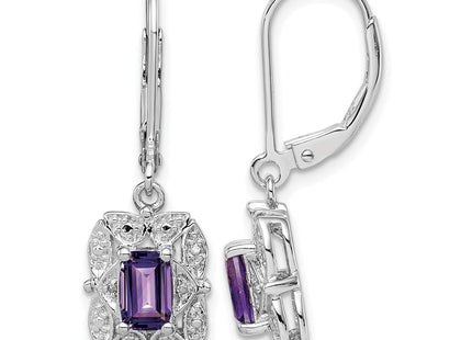 Sterling silver diamond earrings