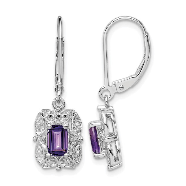 Sterling silver diamond earrings