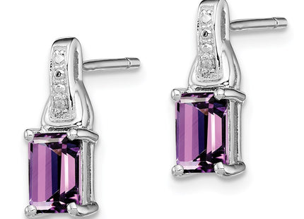 Sterling silver diamond earrings, alternate view