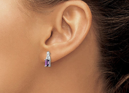 Sterling silver diamond earrings, another view