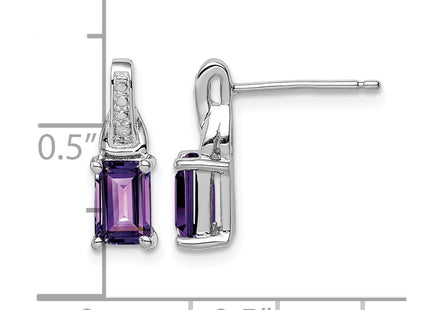 Sterling silver diamond earrings, further view