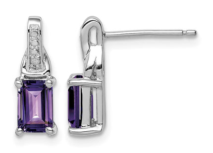 Sterling silver diamond earrings