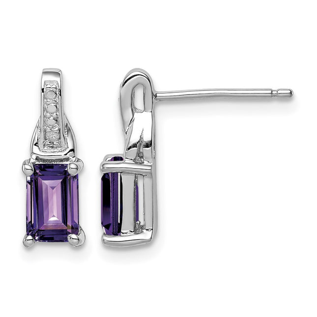 Sterling silver diamond earrings