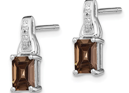 Sterling silver diamond earrings, alternate view