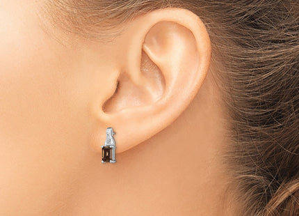 Sterling silver diamond earrings, another view