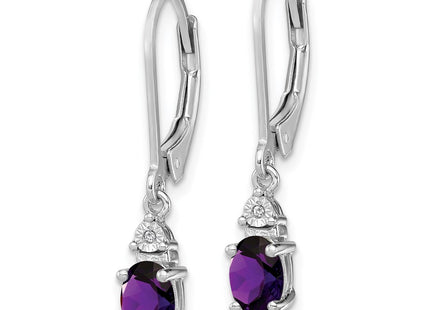 Sterling silver diamond earrings, alternate view
