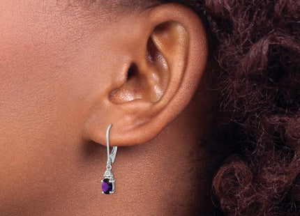 Sterling silver diamond earrings, another view