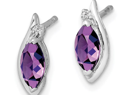 Sterling silver diamond earrings, alternate view