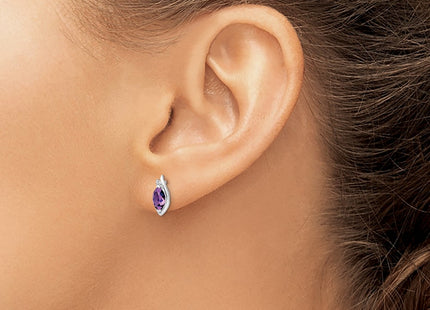 Sterling silver diamond earrings, another view