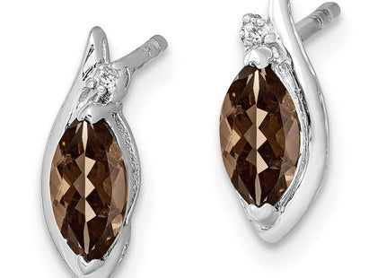 Sterling silver diamond earrings, alternate view