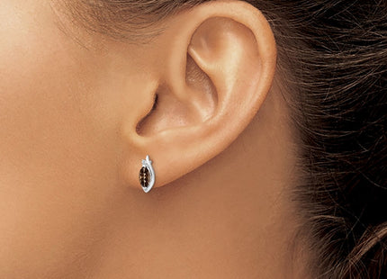 Sterling silver diamond earrings, another view