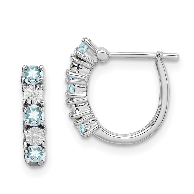 Sterling Silver Earrings Style QE10209AQ - Classique Jewelry Inc.