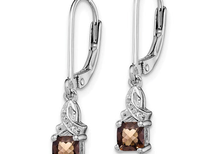 Sterling silver diamond earrings, alternate view