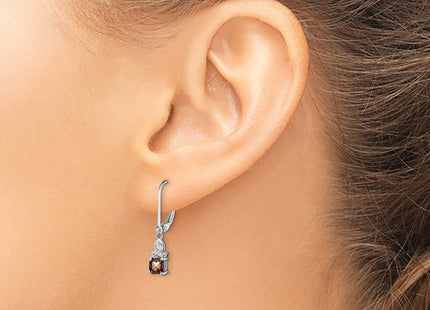 Sterling silver diamond earrings, another view