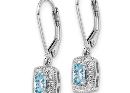 Sterling silver diamond earrings, alternate view