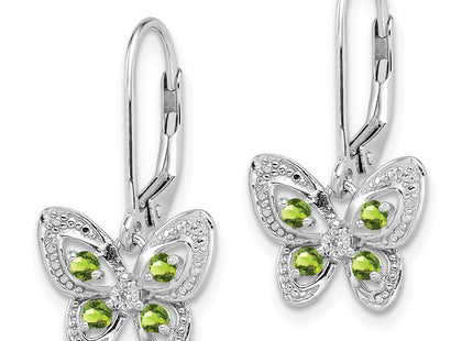 Sterling silver diamond earrings, alternate view