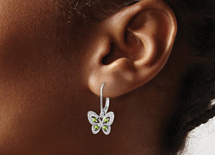 Sterling silver diamond earrings, another view