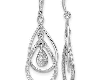 Sterling silver diamond drop earrings