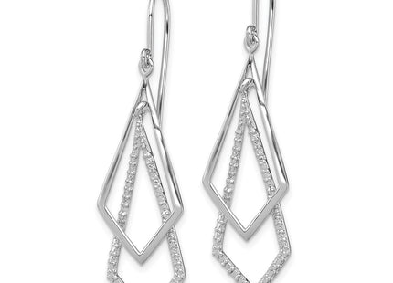 Sterling silver diamond drop earrings, alternate view