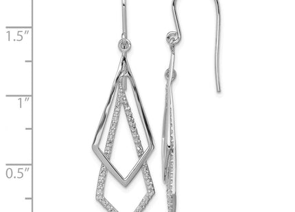 Sterling silver diamond drop earrings, further view