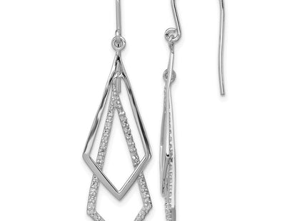 Sterling silver diamond drop earrings
