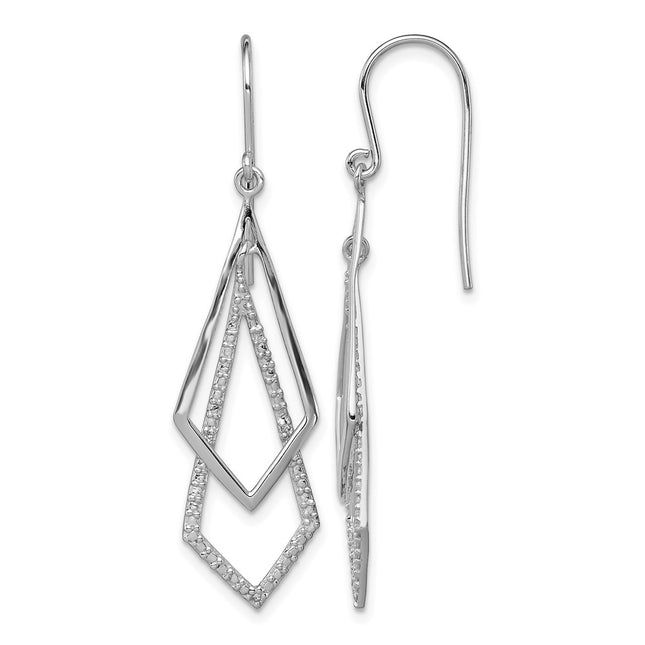 Sterling silver diamond drop earrings