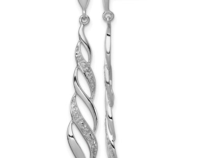 Sterling silver diamond drop earrings