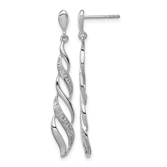 Sterling silver diamond drop earrings