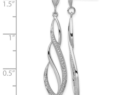 Sterling silver diamond drop earrings, further view