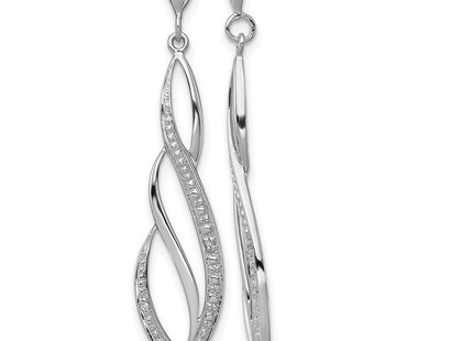 Sterling silver diamond drop earrings