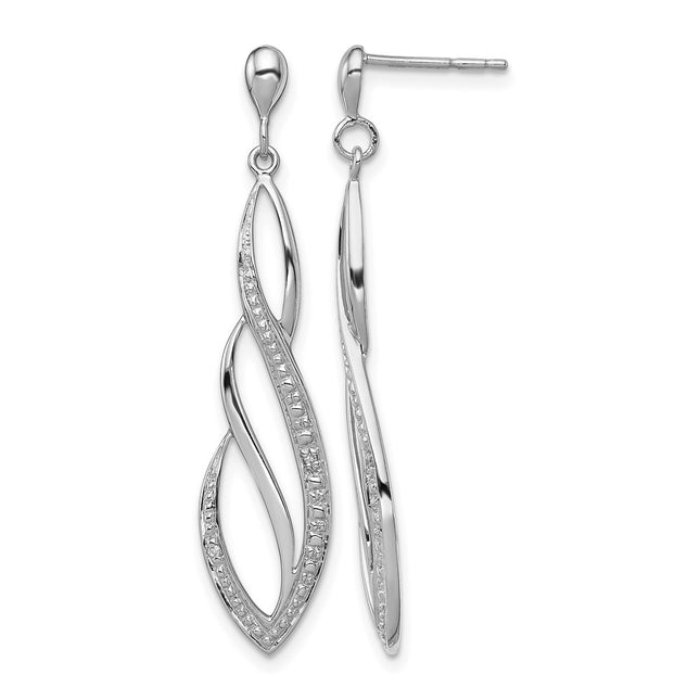 Sterling silver diamond drop earrings