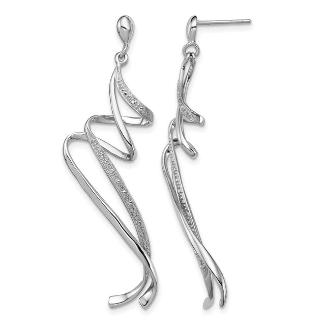 Sterling silver diamond drop earrings