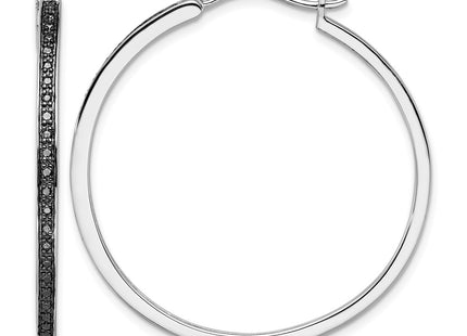 Sterling silver diamond hoop earrings