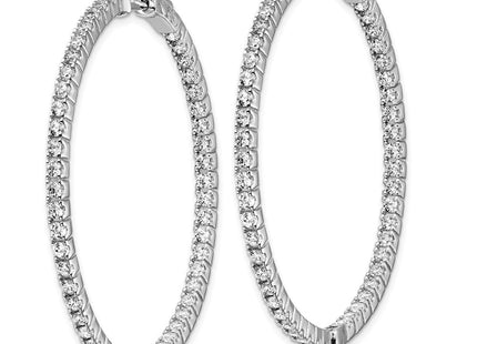 Sterling silver cubic zirconia hoop earrings, alternate view