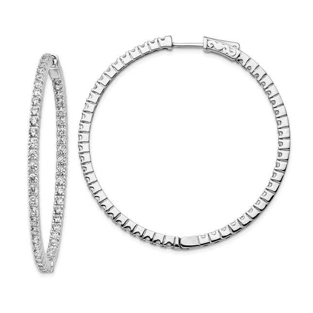 Sterling silver cubic zirconia hoop earrings