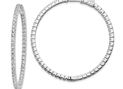 Sterling silver cubic zirconia hoop earrings