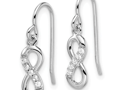 Sterling silver cubic zirconia infinity earrings, alternate view