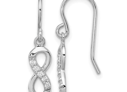Sterling silver cubic zirconia infinity earrings