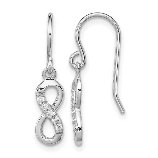 Sterling silver cubic zirconia infinity earrings