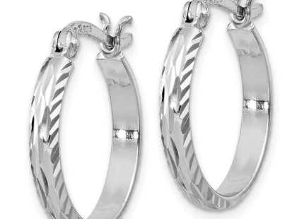 Sterling silver hoop earrings, alternate view